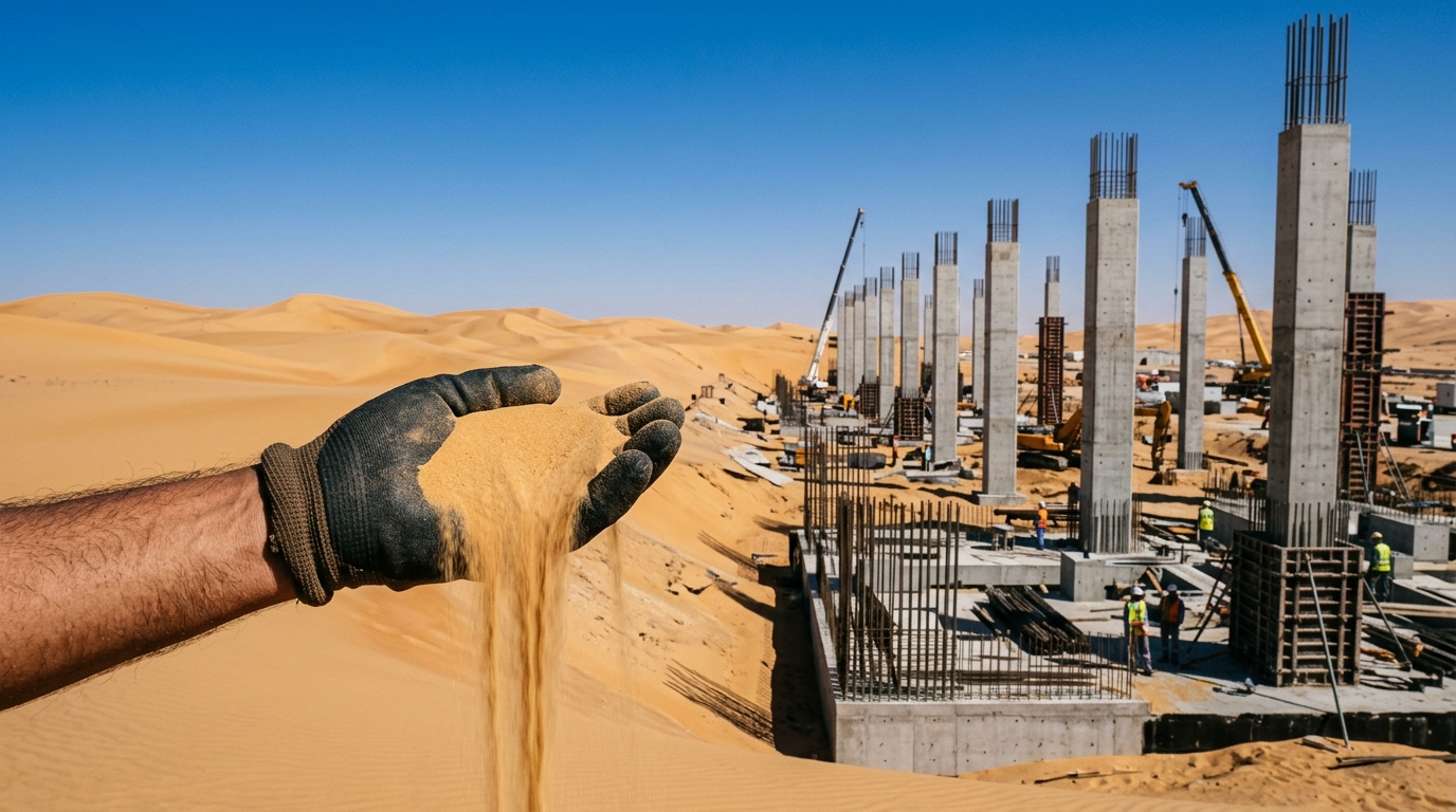 Por que a areia do deserto não pode ser usada para construir prédios ou casas