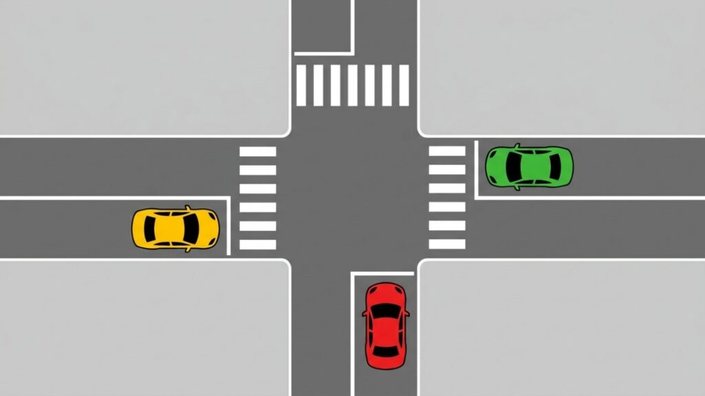 Só bons motoristas acertam quem passa primeiro neste cruzamento sem placa