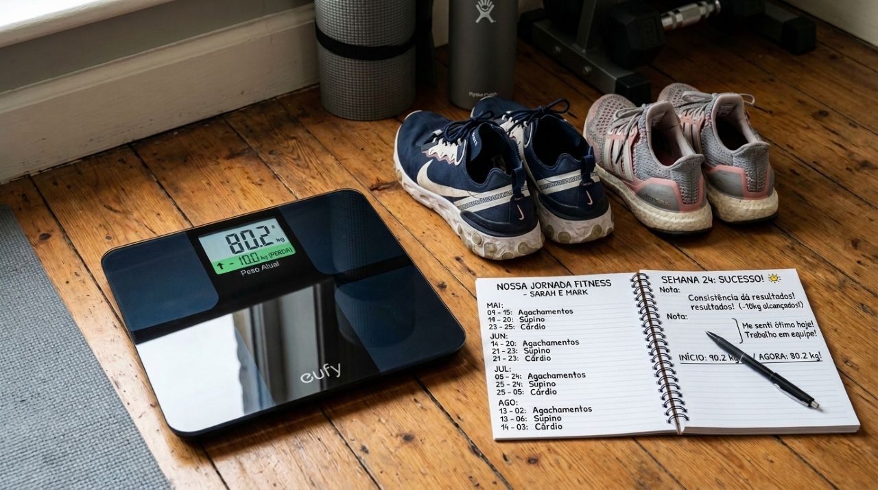 Casal com sobrepeso começa a treinar junto, perde 10 kg em quatro meses de academia e revela como transformou a rotina