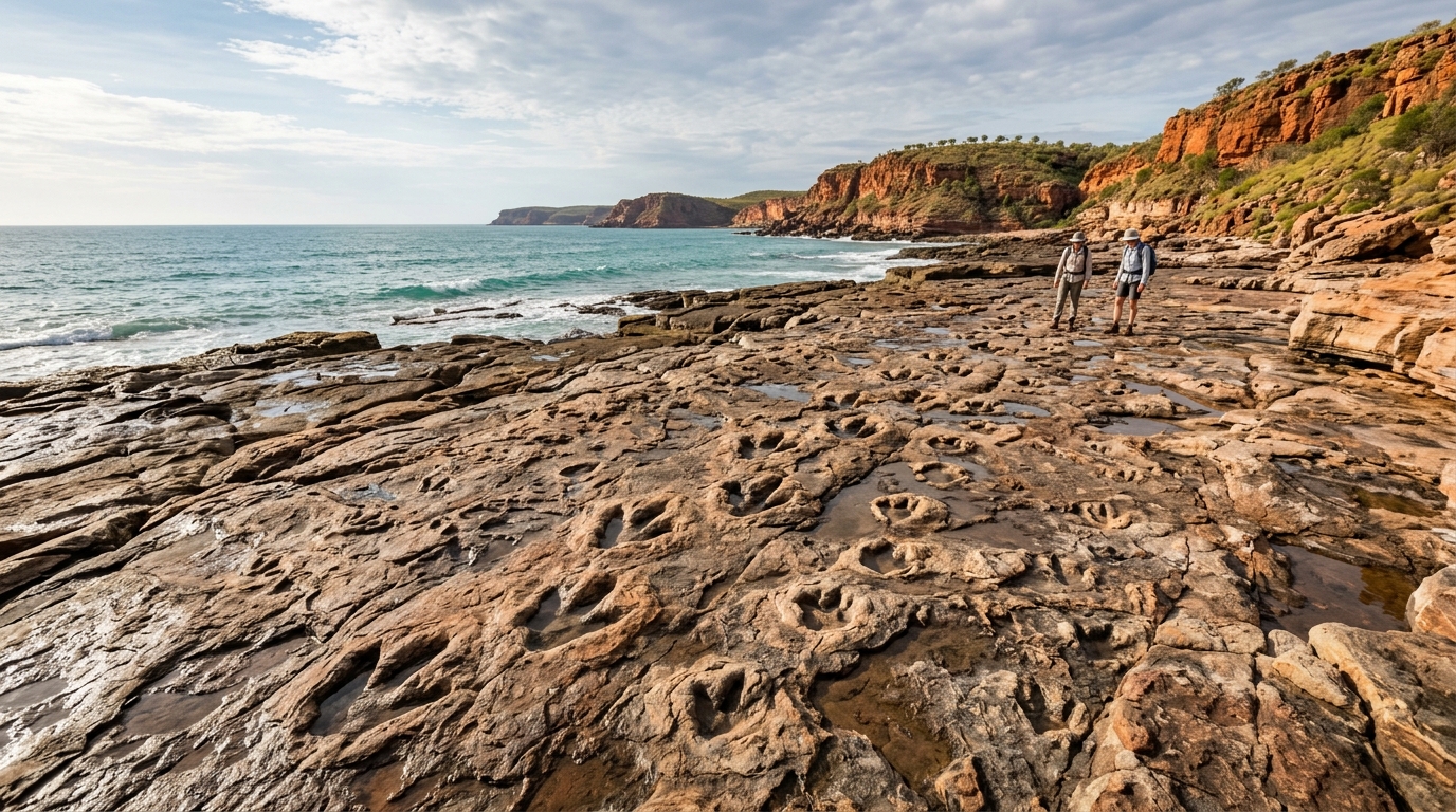 Pegadas de dinossauros descobertas na Austrália revelam corredor natural utilizado por diferentes espécies