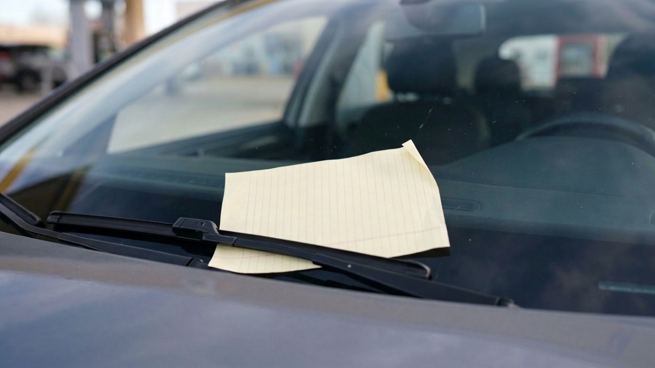 Se você ver um papel preso no vidro do carro, não desça para verificar: observe o entorno antes de tentar retirá-lo