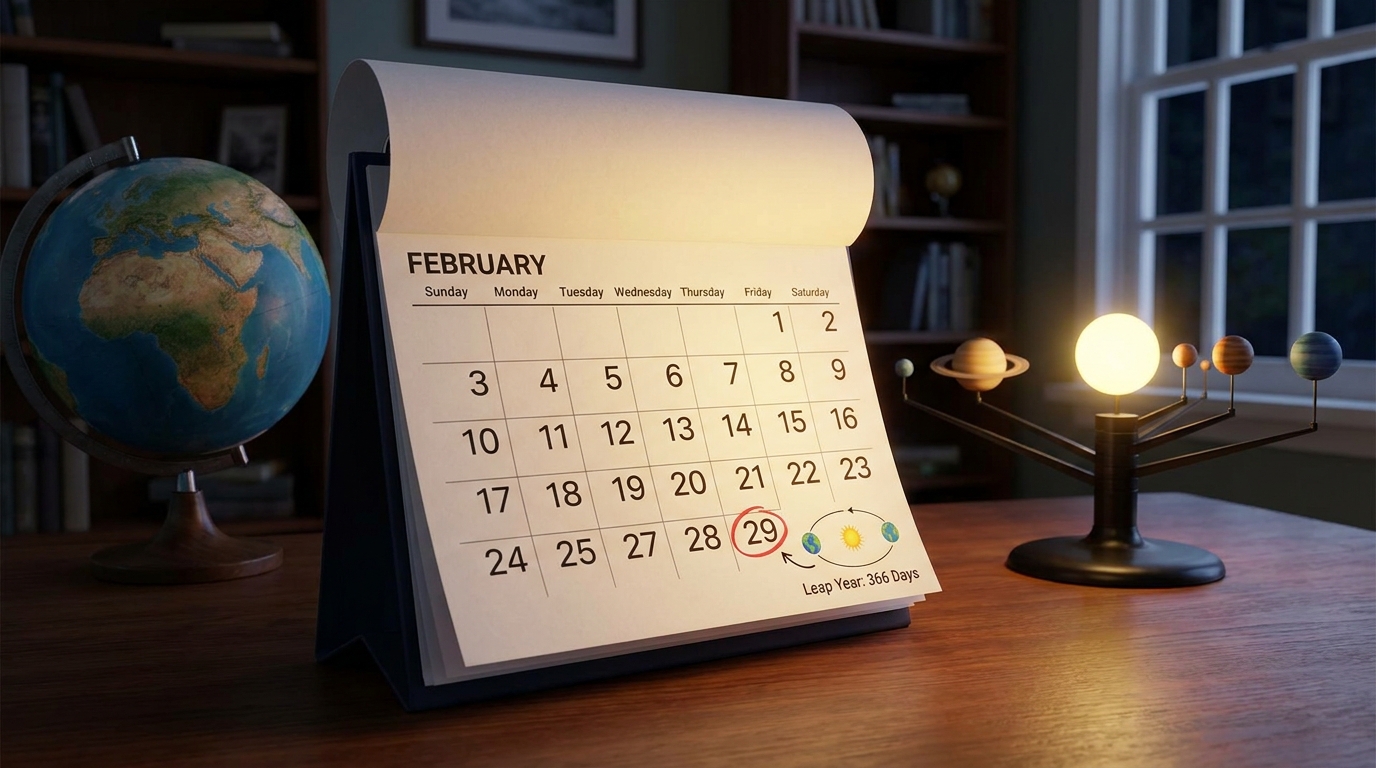 O tempo que a Terra leva para orbitar o Sol motivou a criação do ano bissexto para corrigir defasagens no calendário.
