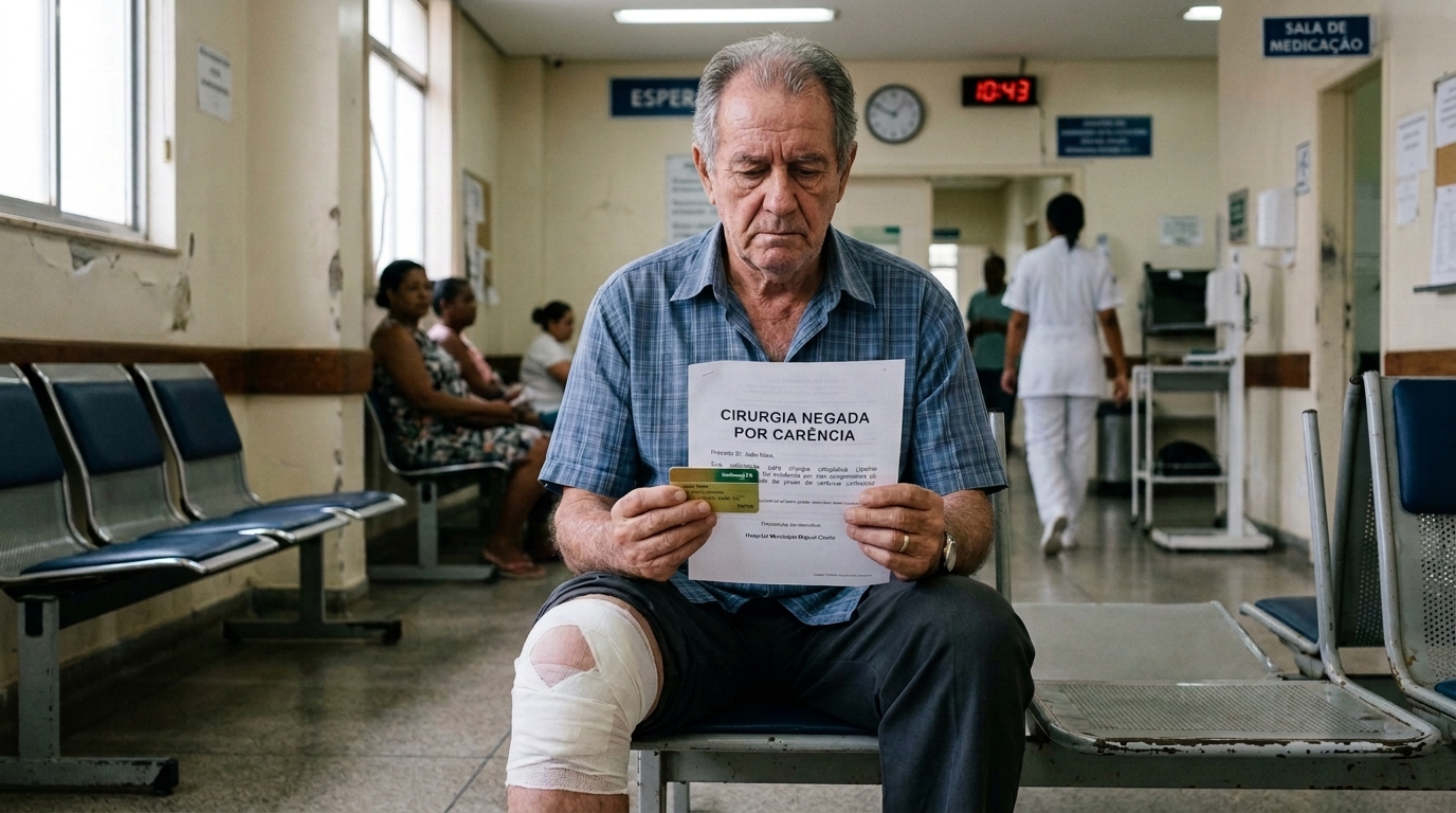 Idoso contrata plano de saúde por R$ 890 ao mês, após 11 meses precisa de cirurgia no joelho e operadora nega alegando carência ainda vigente para procedimento de alta complexidade