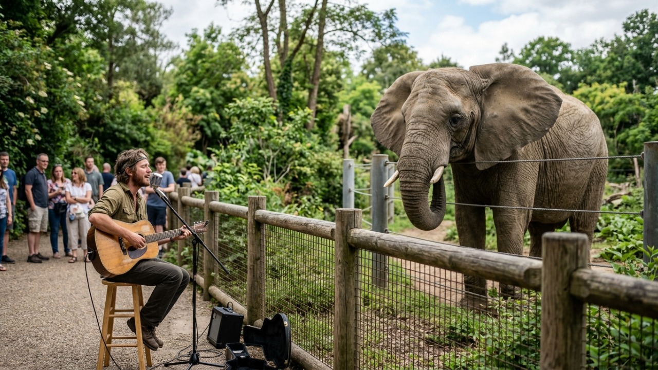 Músico canta para animais em zoológico e reúne momentos que encantaram a internet ao longo do ano