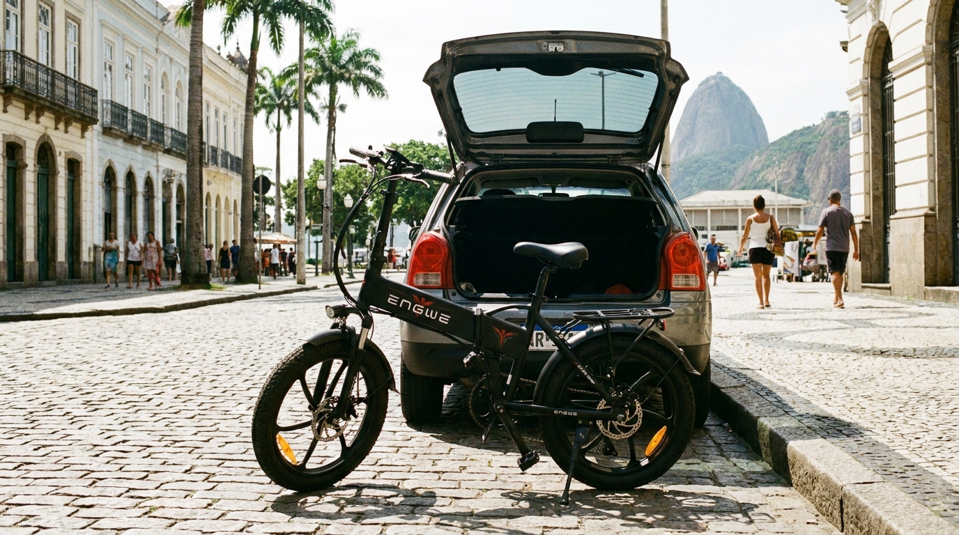 Bicicleta elétrica dobrável com autonomia de até 100 km chama atenção pela praticidade e preço mais baixo