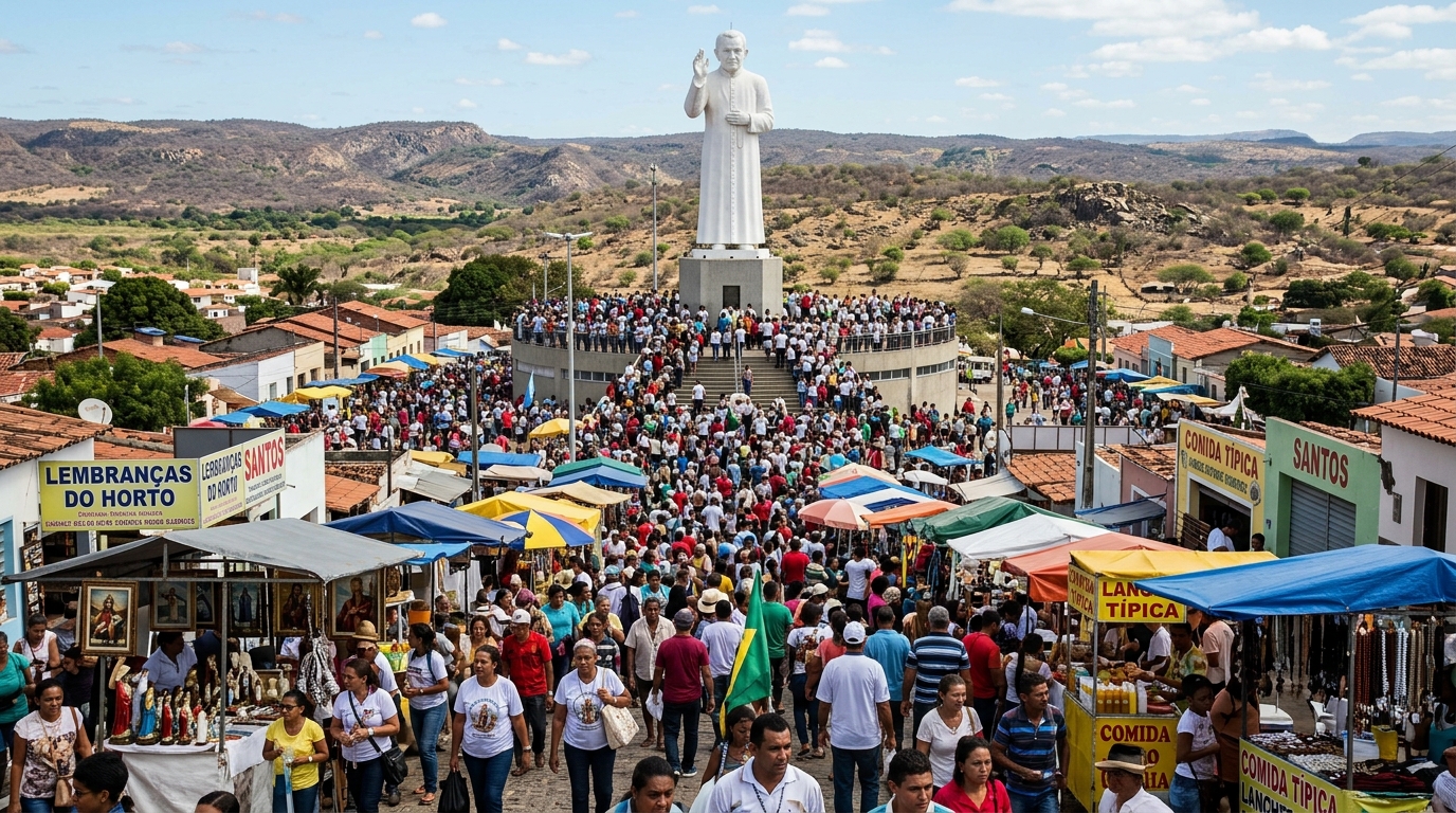 Parece a Toscana, mas é o Cariri: A cidade que recebe 8 vezes sua população em romeiros e movimenta R$ 375 milhões por ano com a fé em Padre Cícero
