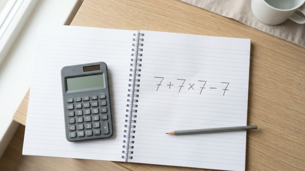 Você consegue resolver 7 + 7 × 7 − 7 sem calculadora e sem cair no erro mais comum?