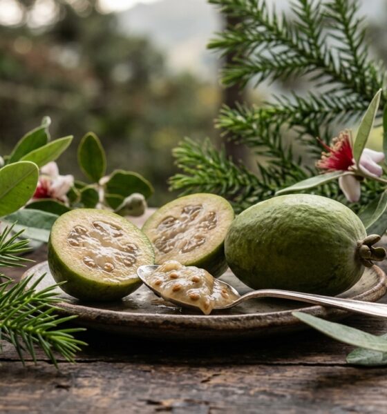 Essa fruta brasileira tem sabor de abacaxi com goiaba, pode ser plantada até em vasos , chega a 5 metros de altura e enche o quintal de sombra