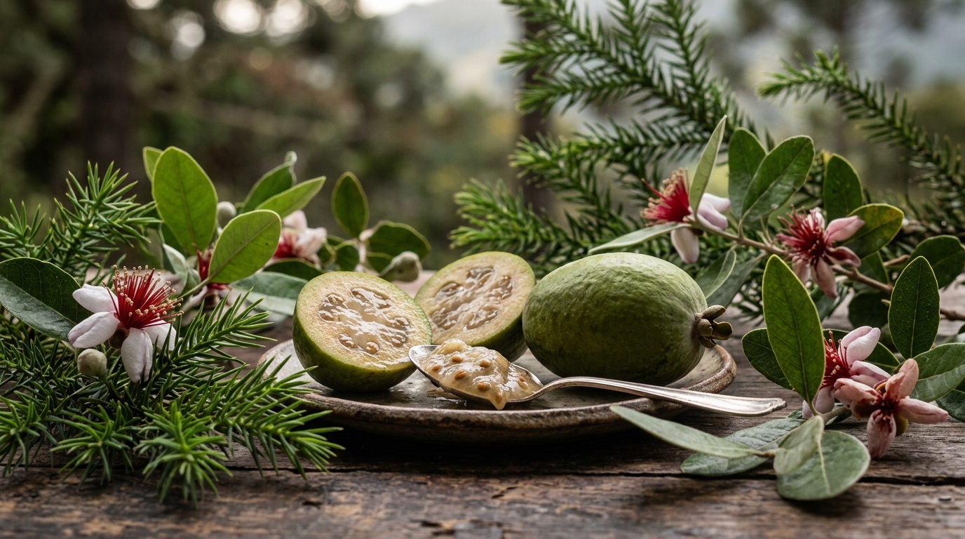 Essa fruta brasileira tem sabor de abacaxi com goiaba, pode ser plantada até em vasos , chega a 5 metros de altura e enche o quintal de sombra