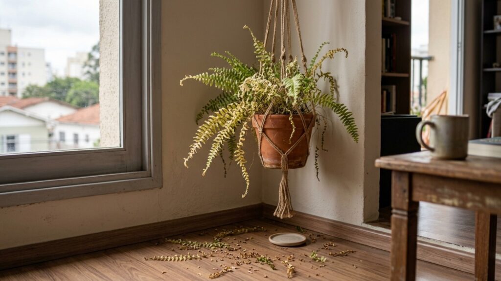 Nem falta de adubo, nem planta fraca: por que a samambaia comprada verde e volumosa começa a definhar dentro de casa