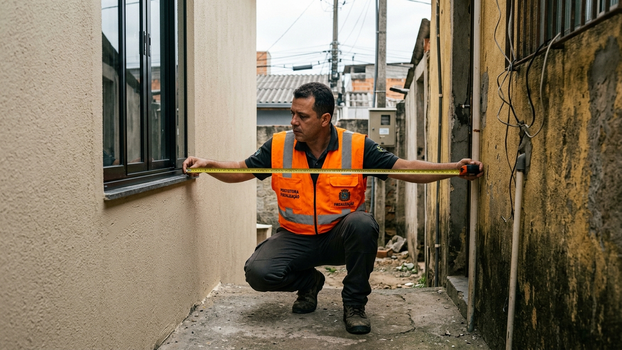 Vizinho abre janela a apenas 50 centímetros de muro divisório e prefeitura embarga obra por desrespeitar limite mínimo de 1,5 metro por lei