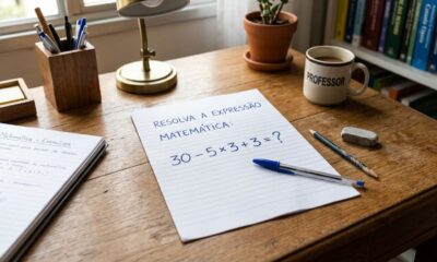 Professores de matemática confirmam: 7 em cada 10 alunos erram essa conta simples 30 - 5 × 3 + 3