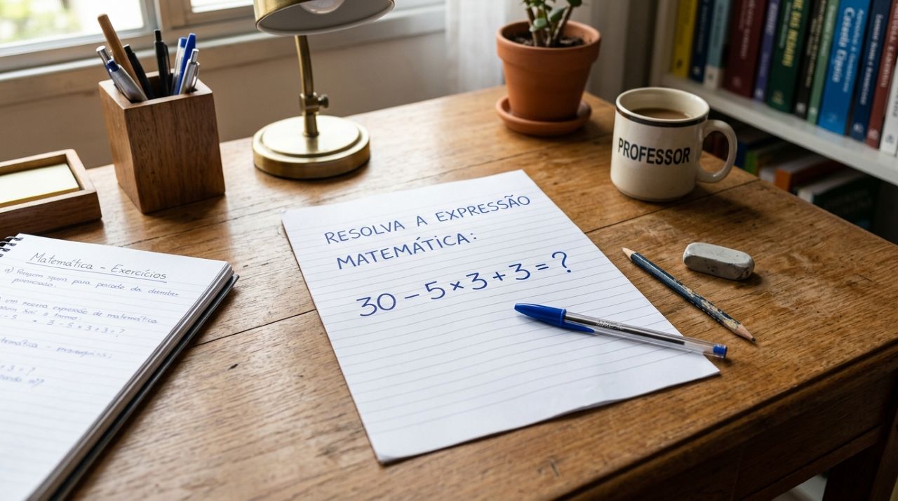 Professores de matemática confirmam: 7 em cada 10 alunos erram essa conta simples 30 - 5 × 3 + 3