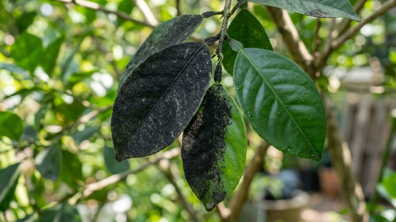 O pó preto nas folhas das plantas: o que é a doença fumagina e como a eliminação prévia dos pulgões ajuda a evitar esse problema no jardim