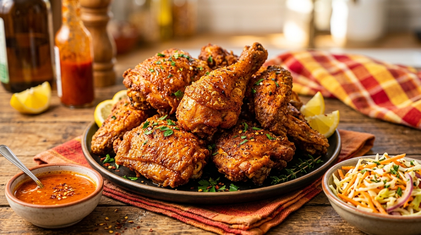 Aprendi com a vizinha: para fazer o frango frito crocante, não precisa empanar. A técnica de restaurantes deixa a casquinha perfeita sem usar farinha