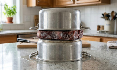 Descongelar carne fora do micro-ondas: a técnica das panelas de alumínio que acelera o degelo na pia de forma natural sem cozinhar a borda