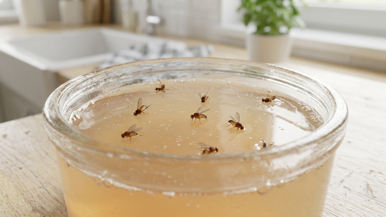Mistura de vinagre de vinho branco com açúcar refinado: para que serve e por que funciona para capturar mosquinhas na cozinha em uma noite