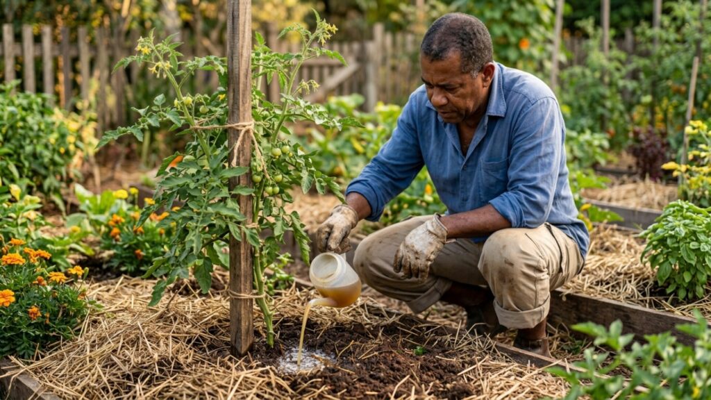 Misture 1 colher desse ingrediente na água de rega e seu tomateiro voltará a produzir como nunca
