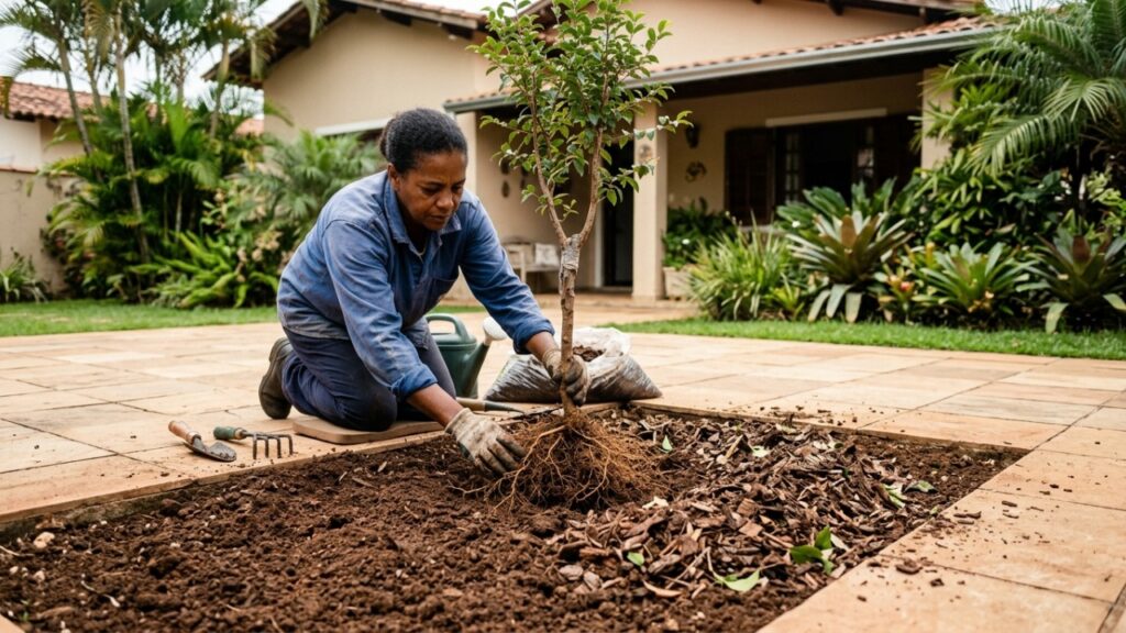 6 árvores frutíferas com raízes que não estragam o piso do quintal, ideais para espaços pequenos