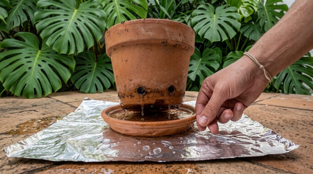 Por que é recomendável colocar papel alumínio sob os vasos no verão? Um truque espanhol para o seu jardim