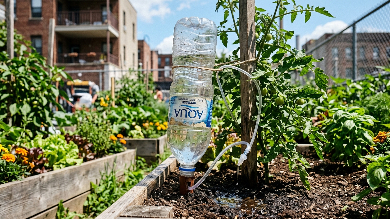 O truque caseiro simples com garrafa PET para criar um gotejador automático e manter as plantas regadas durante as férias