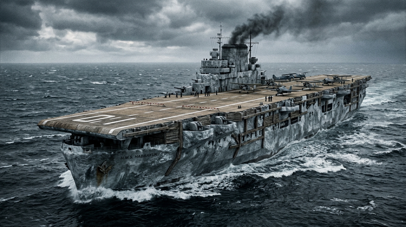 O porta aviões de gelo que a Grã Bretanha quase construiu durante a Segunda Guerra Mundial