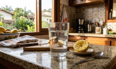 Tomar 200 ml de água morna com o suco de meio limão, logo ao acordar, “ativa” o sistema digestivo e reduz o estufamento abdominal após os 40 anos