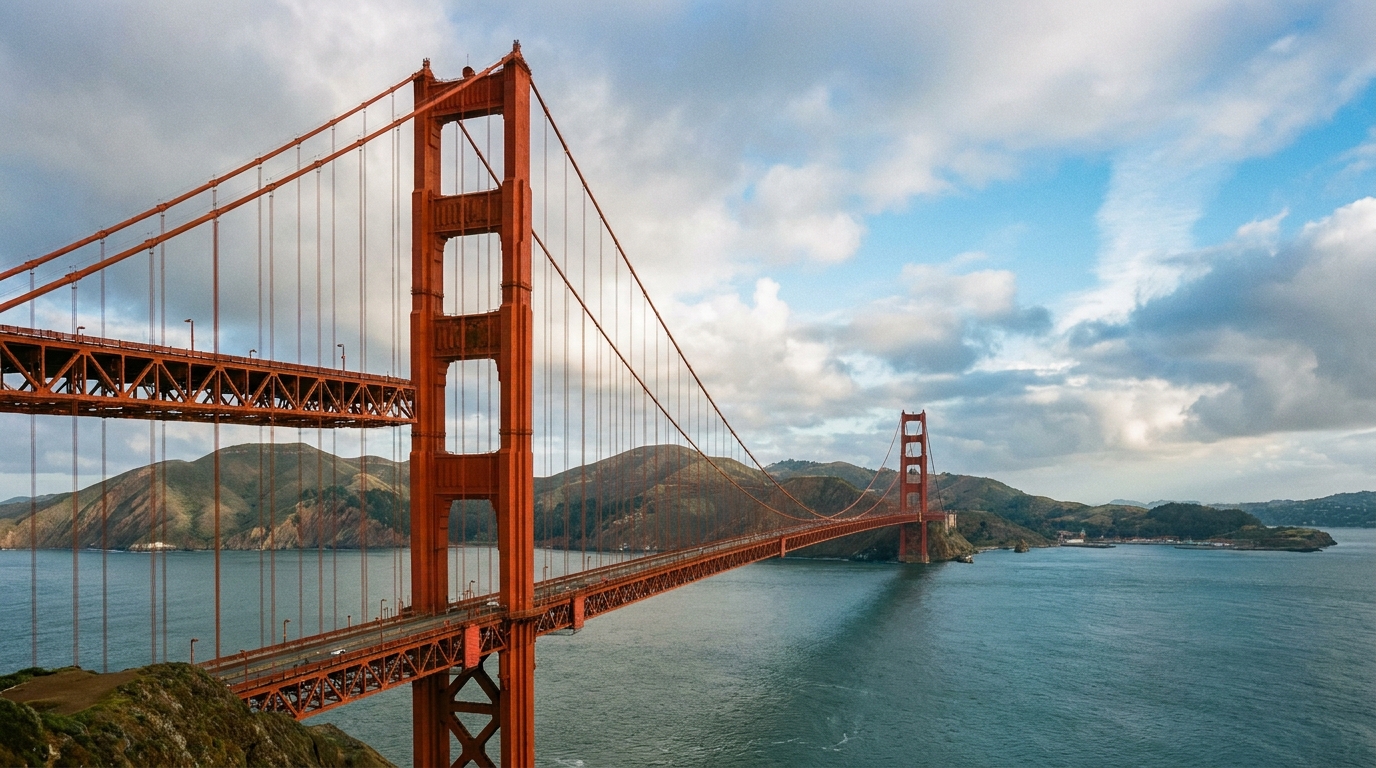 Construída em cerca de 4 anos, a Ponte Golden Gate tem 2,7 quilômetros de extensão, foi inaugurada em 1937 com mais de 80 mil toneladas de aço e virou um dos cartões-postais mais conhecidos dos Estados Unidos