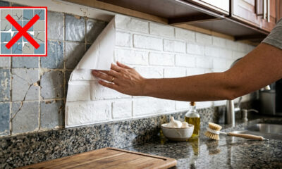 Adeus reformas de azulejos na cozinha: a nova folha de vinil adesivo estilo tijolinho de metrô para renovar o ambiente em um dia e sem sujeira