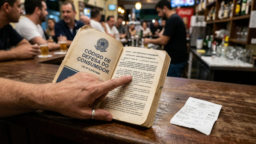 Bar cobra multa abusiva de R$ 500 de cliente que perdeu a comanda de papel, mas lei determina que o controle do consumo é dever do local
