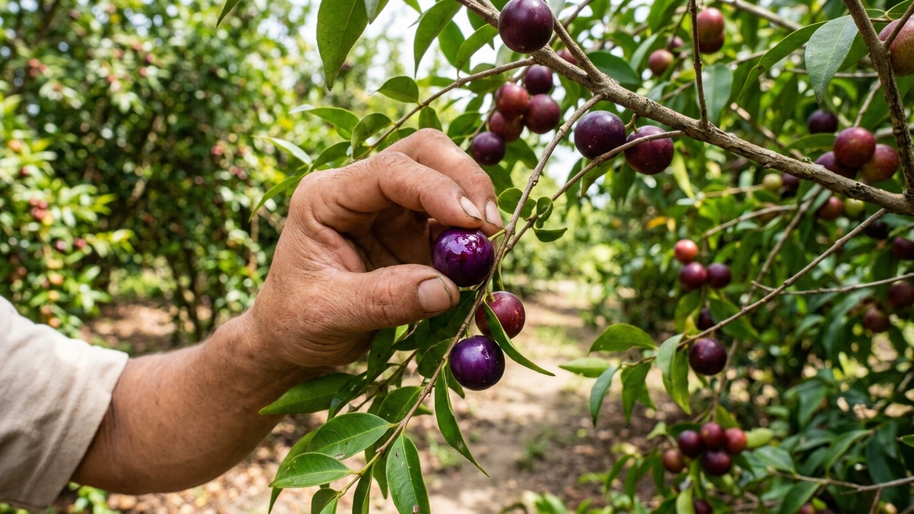 Adeus acerola vermelha: essa fruta de cor roxa e sabor ácido é reconhecida mundialmente como a maior fonte de vitamina C de todo o planeta