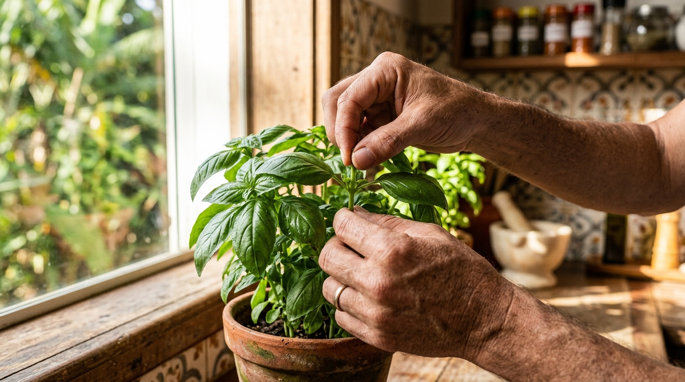 Coloquei uma única muda dessa planta perto da janela da cozinha e hoje ela me dá tempero fresco toda semana, espanta mosquitos naturalmente, não precisa de vaso grande e ainda perfuma a casa inteira
