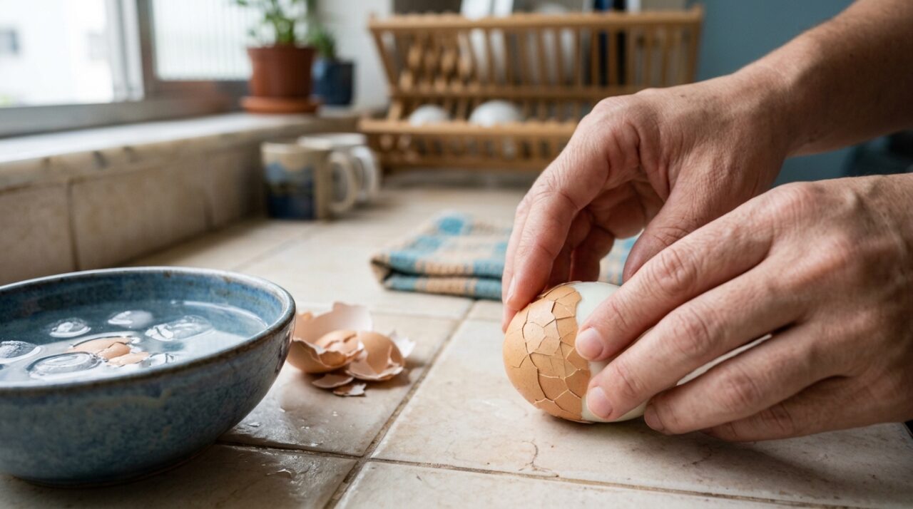 Como descascar ovos cozidos em segundos: um truque simples para remover a casca em um só movimento