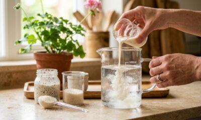 Misture fermento e açúcar na água, dilua corretamente e use nos gerânios: o truque simples que fortalece as raízes e favorece a floração