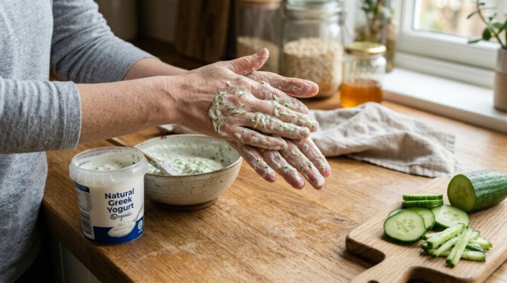 A misturinha com 2 produtos da geladeira que ajuda a recuperar as mãos ásperas após a faxina e aumentar a maciez da pele