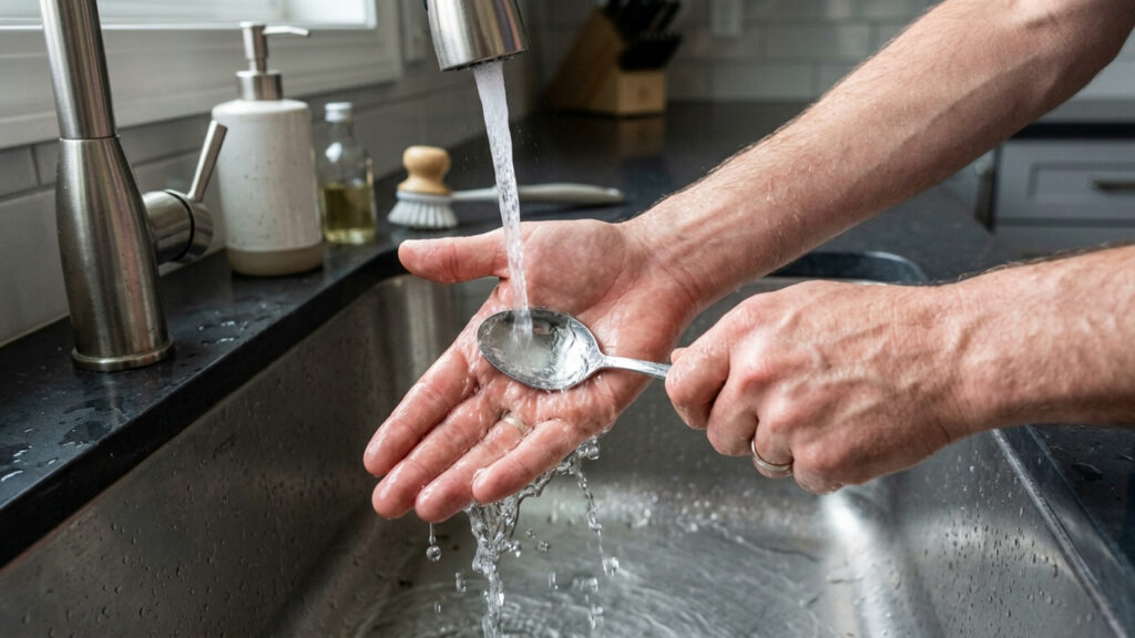 Tirar o cheiro de peixe das mãos do jeito certo: por que esfregar na pia com uma colher de inox ajuda a apagar o odor imediatamente