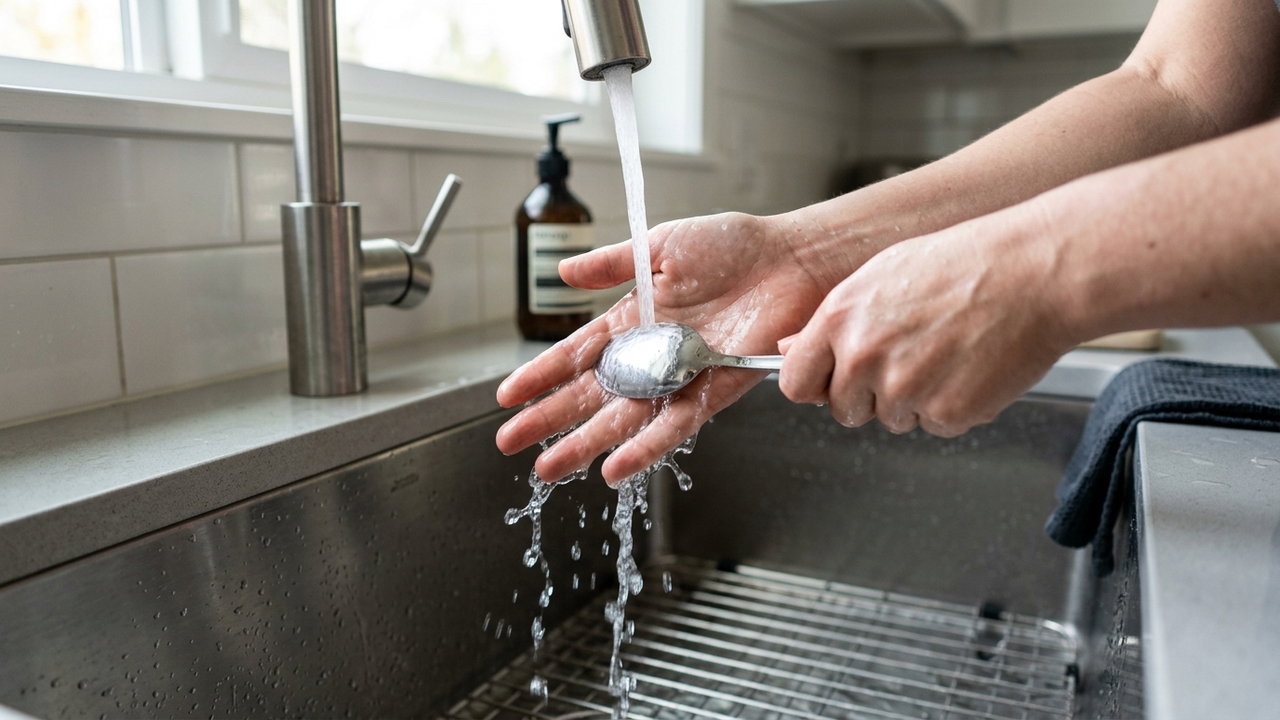 Tirar o cheiro de peixe das mãos do jeito certo: por que esfregar na pia com uma colher de inox ajuda a apagar o odor imediatamente