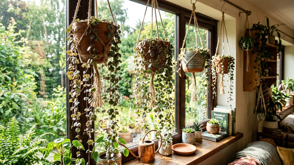 Essa folhagem pendente parece uma cortina de corações e ama a luz da janela: de cultivo fácil, ela é ideal para decorar a sala