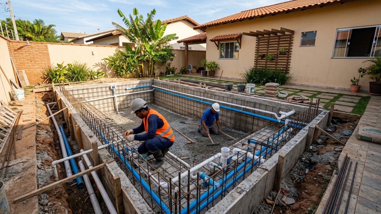 Quanto custa construir uma piscina de 6 por 3 metros e quais despesas vão além da escavação e do revestimento