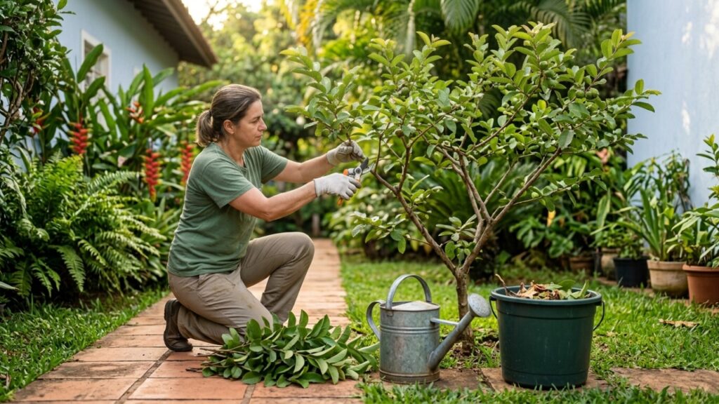 Essa árvore é ideal para quintais pequenos: dá sombra, produz frutas deliciosas e suas raízes têm menor risco de rachar o piso
