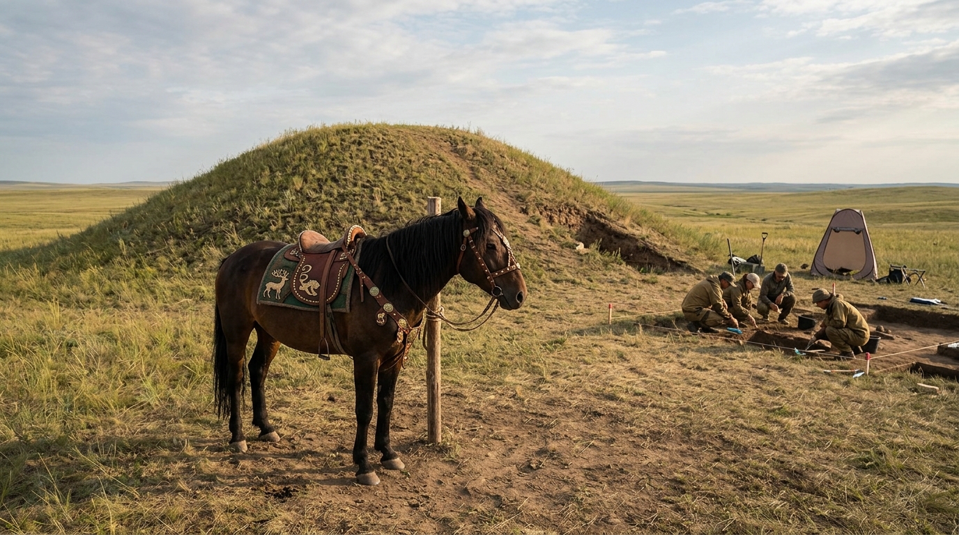 Arqueólogos revelam por que os citas escolhiam cavalos adultos para antigos rituais funerários
