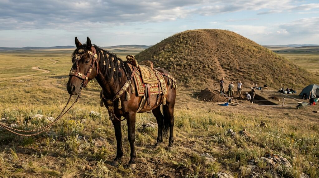 Arqueólogos revelam por que os citas escolhiam cavalos adultos para antigos rituais funerários