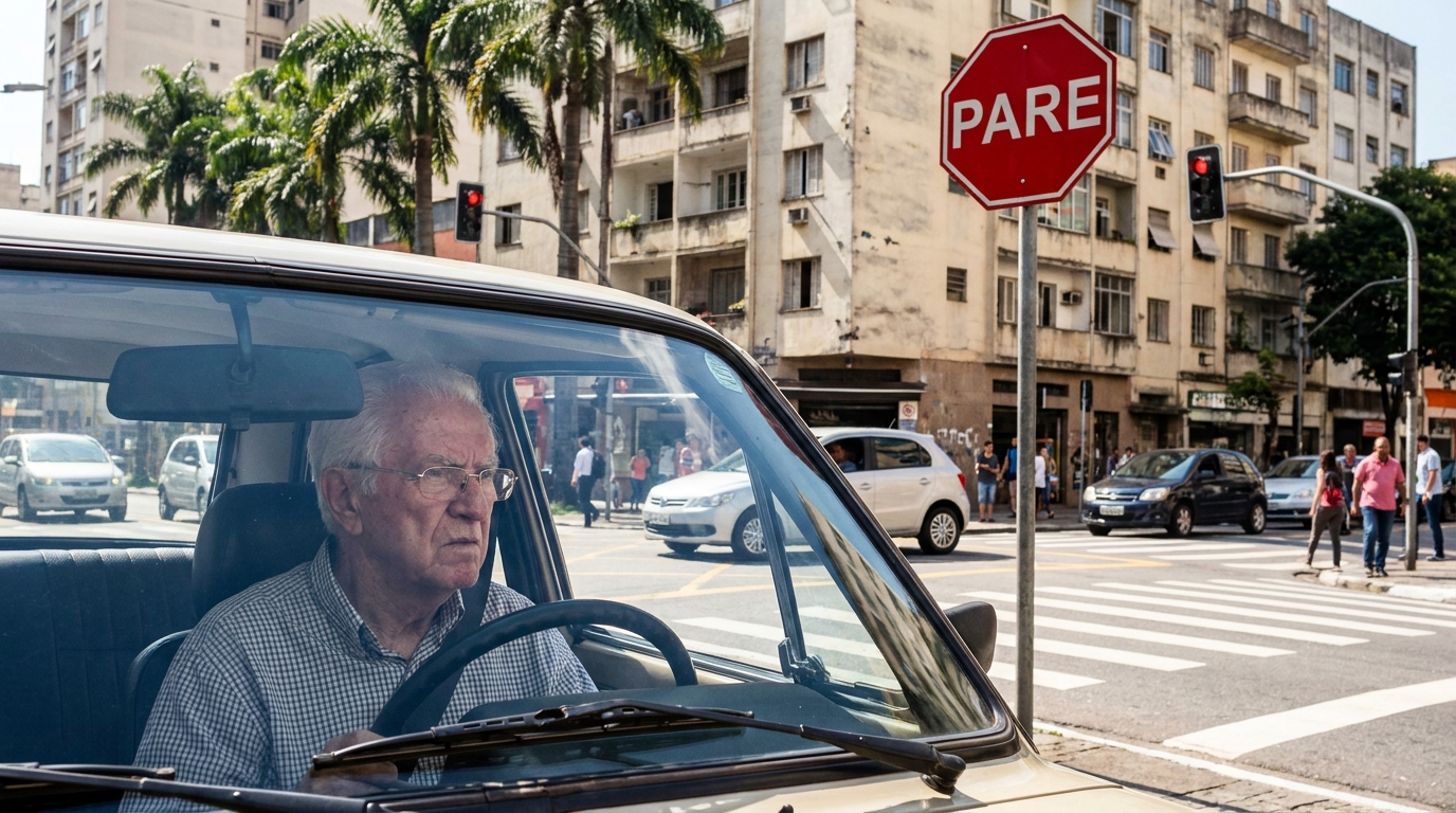 Polícia preocupada com motoristas idosos: nem todo mundo percebe uma placa de pare hoje em dia