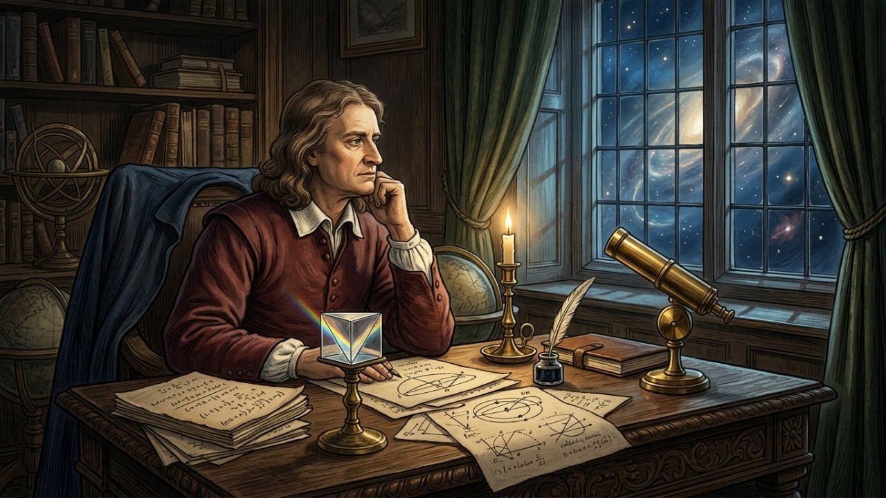 Isaac Newton sobre fé e razão: "Assim como um cego não tem noção de cores, nós também não temos ideia da maneira como o Deus onisciente percebe e compreende todas as coisas."