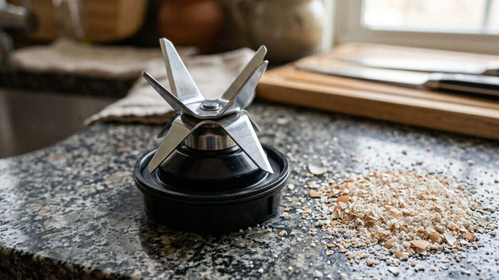Mistura de cubos de gelo com casca de ovo: para que serve e por que funciona para afastar o corte cego e afiar as lâminas do liquidificador