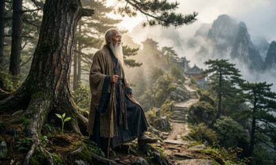 Citação do dia de Laozi: “A árvore que dois braços abraçam nasce de um broto minúsculo; uma jornada de mil milhas começa com um único passo” — uma lição atemporal sobre constância, paciência e o poder dos pequenos começos