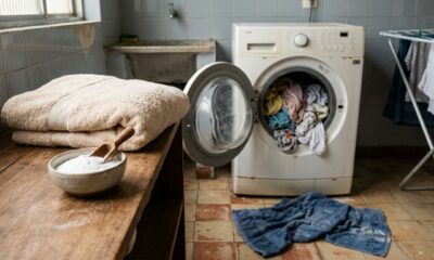 Bicarbonato de sódio na máquina de lavar: o truque barato que deixa a roupa macia sem produto químico