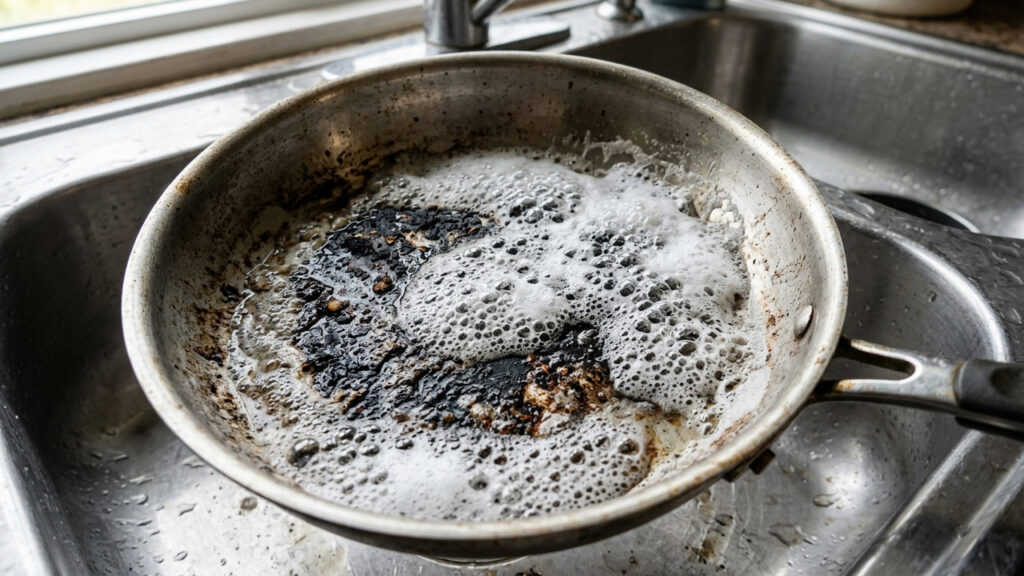 Mistura de vinagre branco com bicarbonato de sódio: para que serve o truque simples para limpar panelas de inox queimadas e remover a gordura