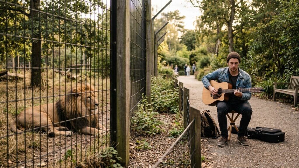 Músico canta para animais em zoológico e reúne momentos que encantaram a internet ao longo do ano