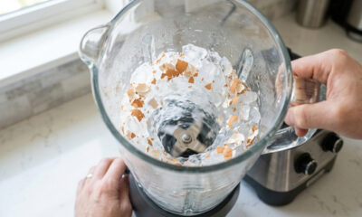 Mistura de cubos de gelo com casca de ovo: para que serve e por que funciona para afastar o corte cego e afiar as lâminas do liquidificador
